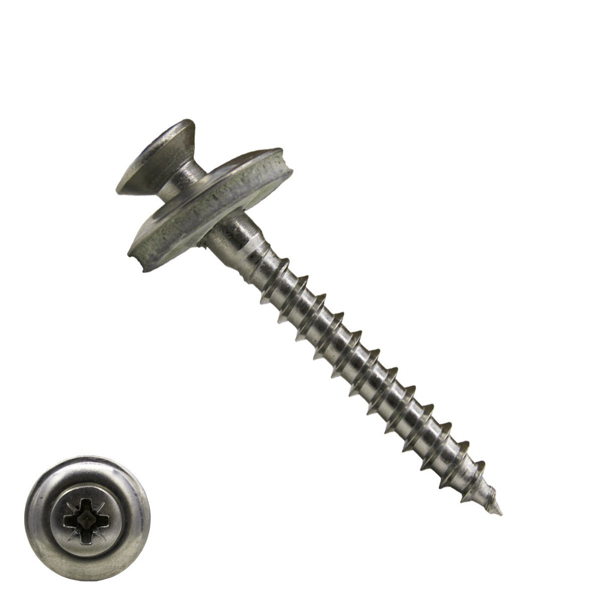 Alternatieve afbeelding voor Spenglerschroeven 4,5x55mm RVS A2 lenskop 2-delig pozidriv-2 200 stuks