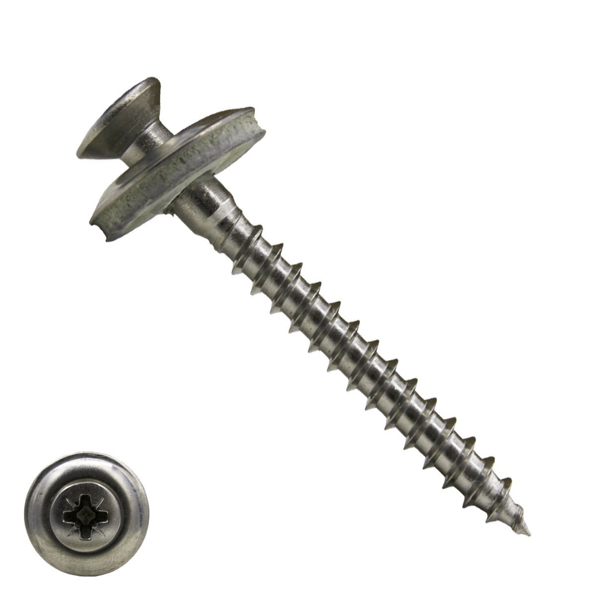 Alternatieve afbeelding voor Spenglerschroeven 4,5x80mm RVS A2 lenskop 2-delig pozidriv-2 200 stuks