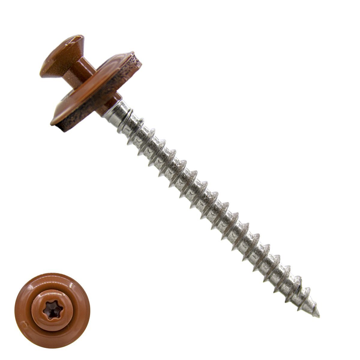 Alternatieve afbeelding voor Spenglerschroeven 4,5x80mm RVS A2 RAL8004 Koperbruin lenskop TORX-20 200 stuks