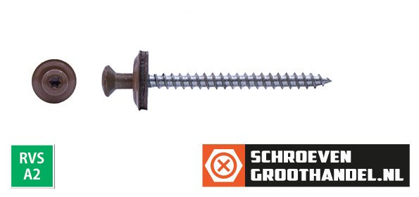 Alternatieve afbeelding voor Spenglerschroeven 4,5x80mm RVS A2 RAL8004 Koperbruin lenskop TORX-20 200 stuks