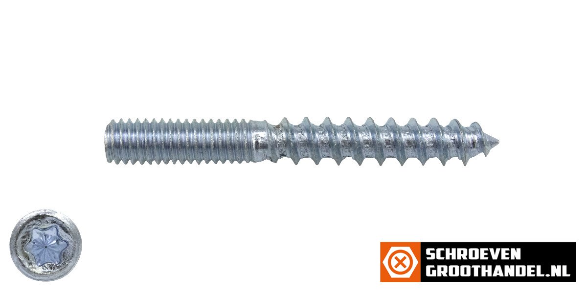Alternatieve afbeelding voor Stokeinden M6x40mm Torx-15 verzinkt 100 stuks