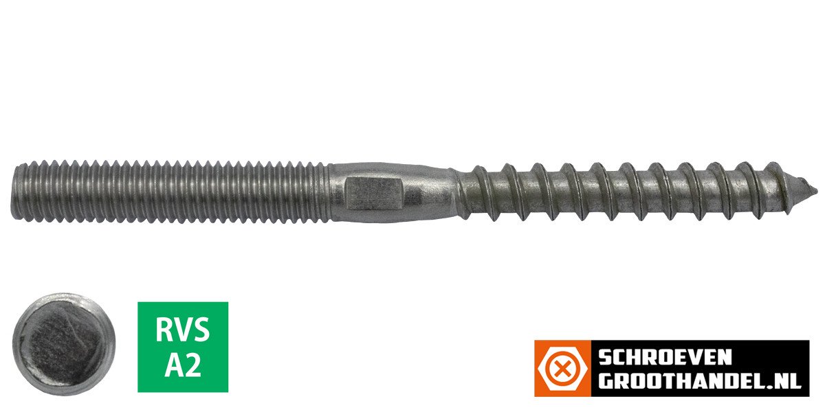 Alternatieve afbeelding voor Stokeinden M8x100mm RVS A2 25 stuks