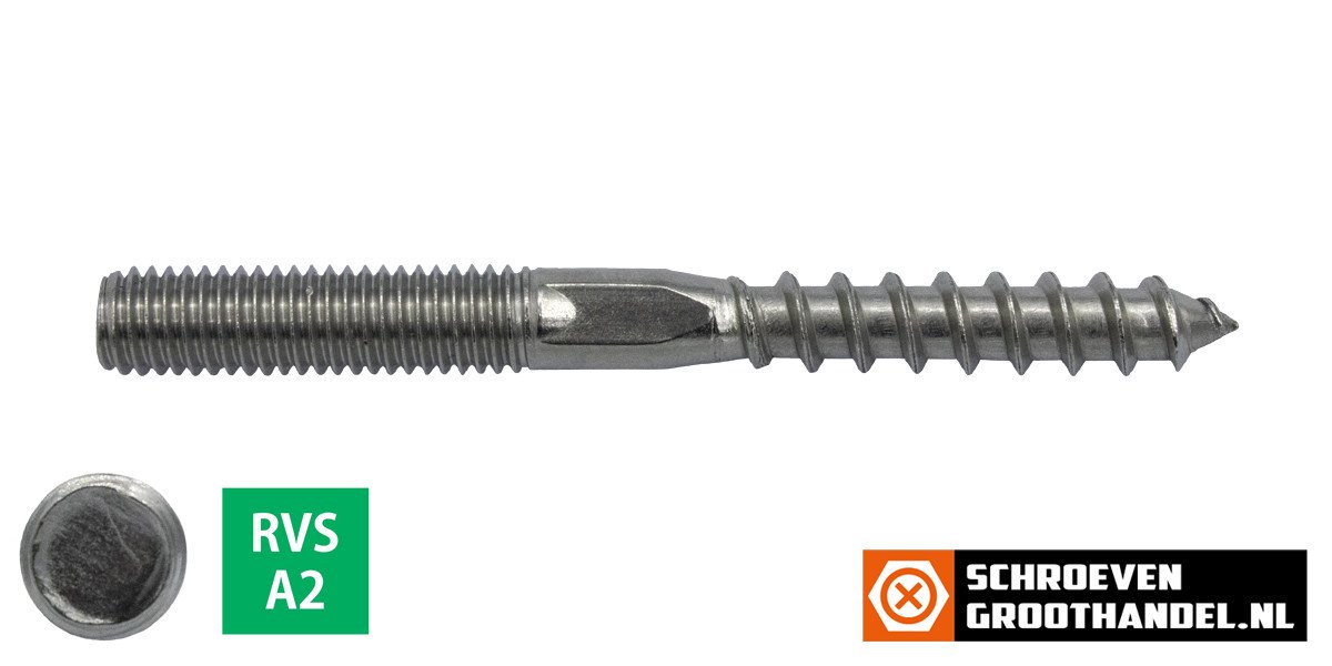 Alternatieve afbeelding voor Stokeinden M8x80mm RVS A2 100 stuks