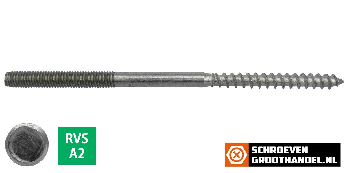 Alternatieve afbeelding voor Stokeinden M8x220mm RVS A2 25 stuks