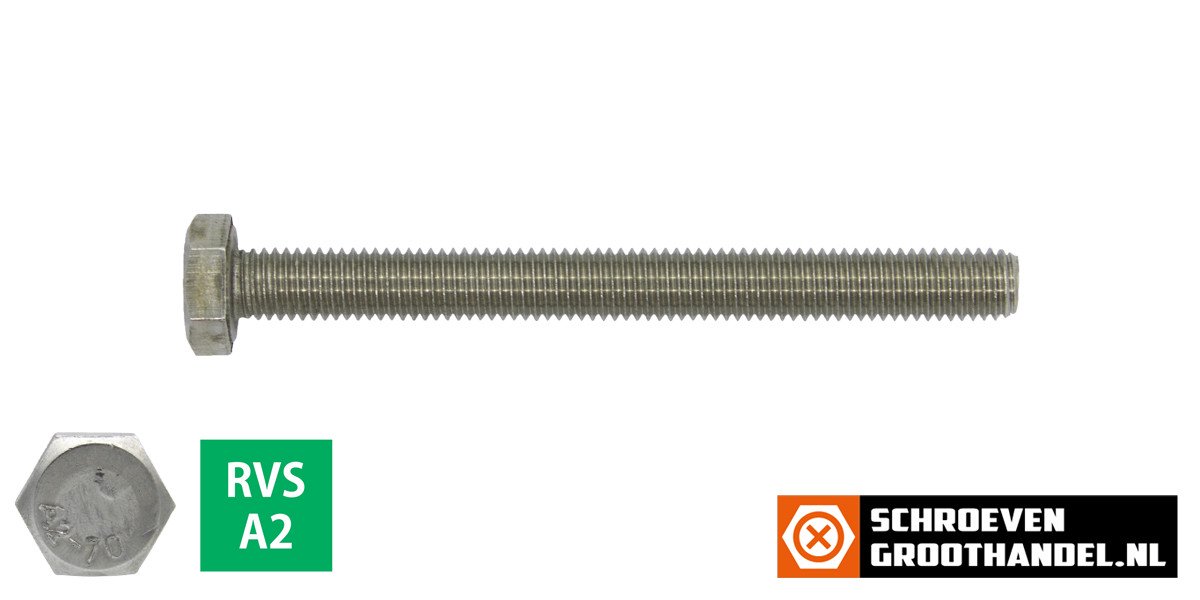 Alternatieve afbeelding voor Tapbouten M20 x 85mm RVS A2 DIN933 25 stuks