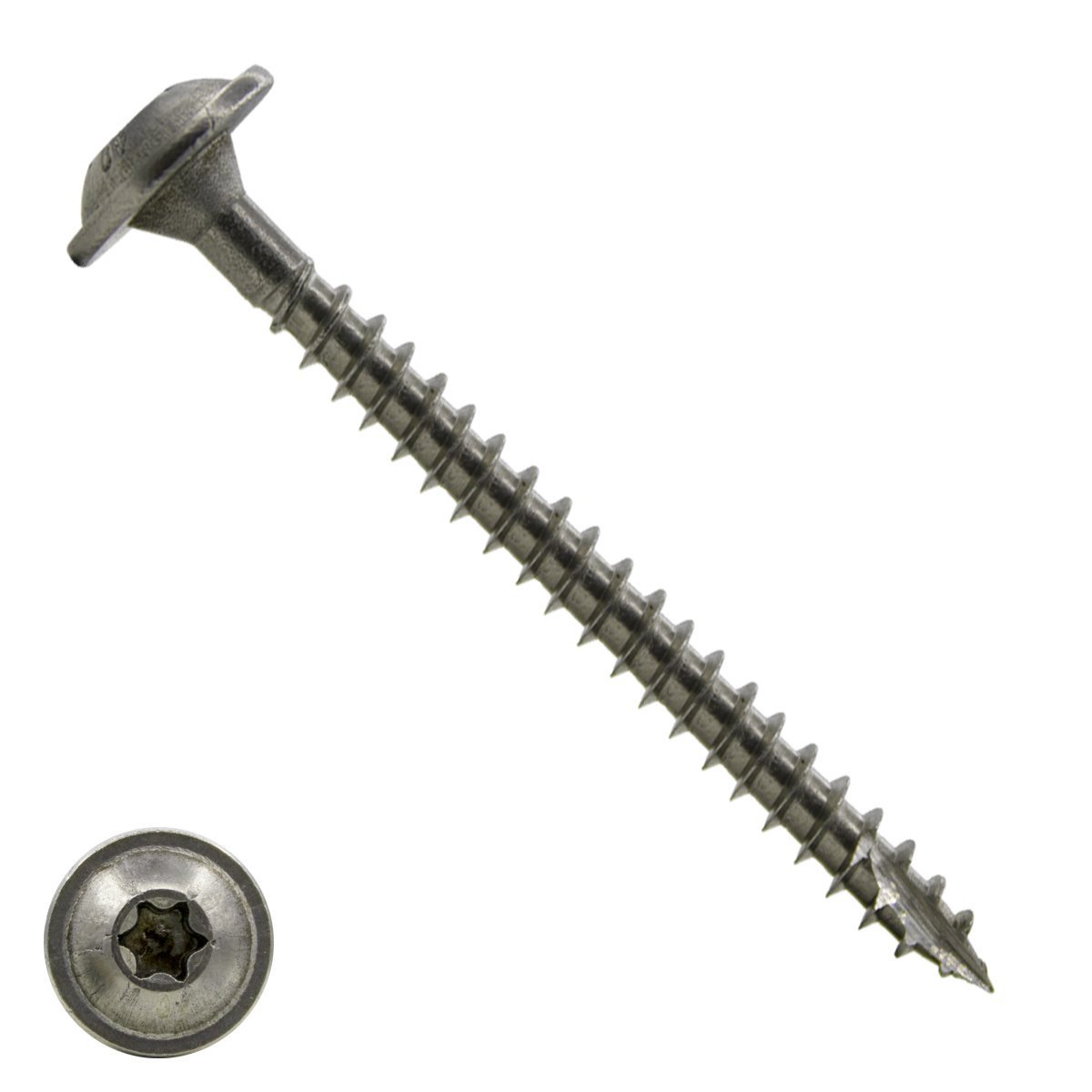 Alternatieve afbeelding voor Tellerkopschroeven 8x80/72mm RVS A2 discuskop TORX-40 100 stuks