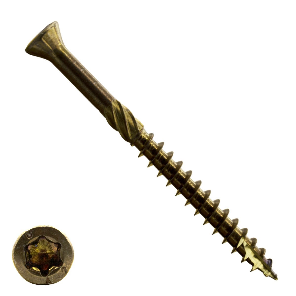 Alternatieve afbeelding voor Vlonderschroeven 5x70 mm Brons RVS A2 freeskop TORX 100 stuks