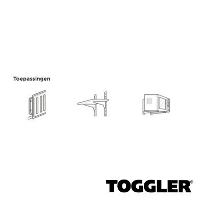 Alternatieve afbeelding voor Toggler hollewandpluggen f-rail TBE1-6 9-13 mm 6 stuks