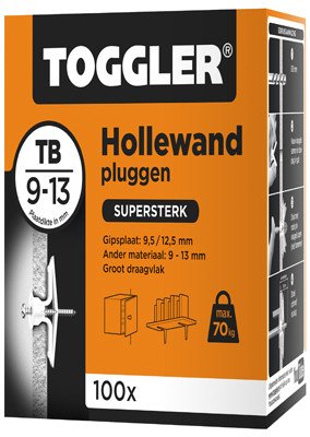Alternatieve afbeelding voor Toggler hollewandpluggen TB 9-13 mm 100 stuks