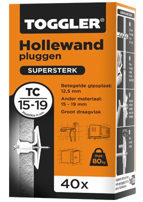 Alternatieve afbeelding voor Toggler hollewandpluggen TC 15-19 mm 40 stuks