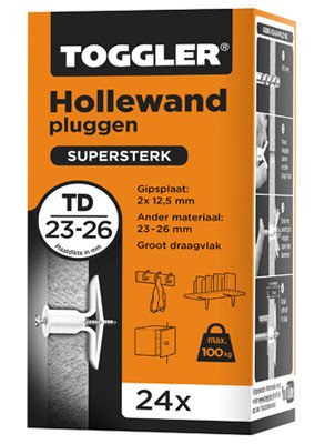 Alternatieve afbeelding voor Toggler hollewandpluggen TD 23-26 mm 24 stuks