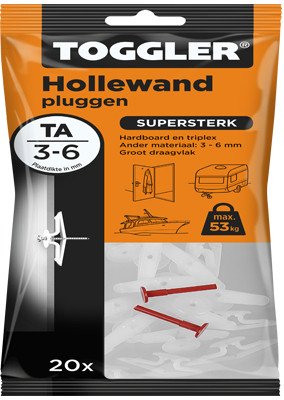 Alternatieve afbeelding voor Toggler hollewandpluggen TA 3-6 mm 20 stuks