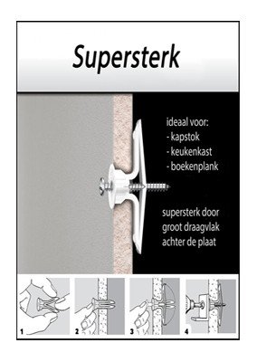 Alternatieve afbeelding voor Toggler hollewandpluggen TB 9-13 mm 6 stuks