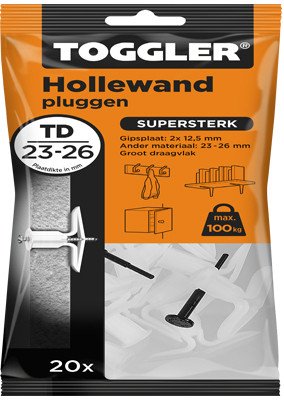 Alternatieve afbeelding voor Toggler hollewandpluggen TD 23-26 mm 20 stuks