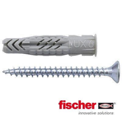 Alternatieve afbeelding voor Universeelpluggen UX6x35 R S met rand en schroeven 4,5x45mm 10 stuks