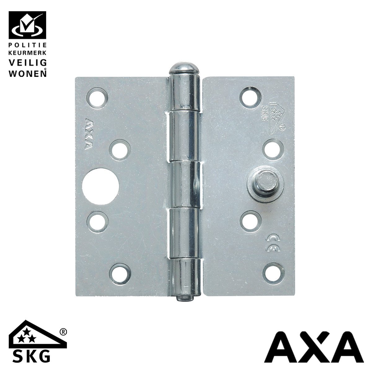 Alternatieve afbeelding voor  VEILIGHEIDSSCHARNIER 89X89MM ONGELAGERD STAAL SKG AXA