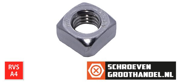Alternatieve afbeelding voor Vierkantmoeren M8 DIN557 RVS A4 100 stuks