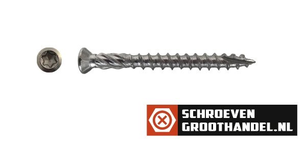 Alternatieve afbeelding voor Vlonderschroeven 5x40 mm RVS A4 freeskop TORX 100 stuks