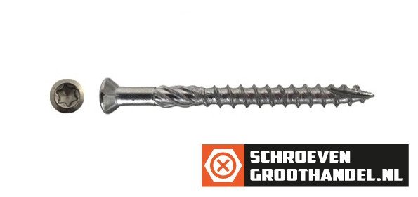 Alternatieve afbeelding voor Vlonderschroeven 5x50 mm RVS A4 freeskop TORX 100 stuks
