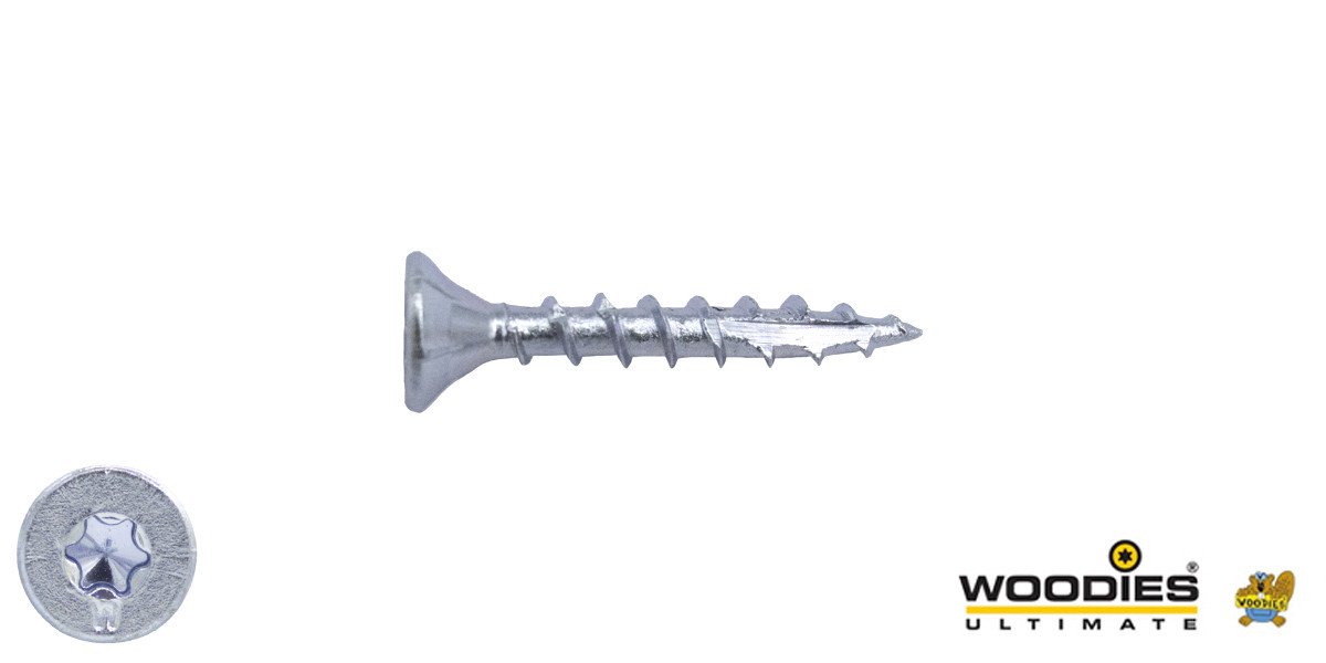 Alternatieve afbeelding voor Woodies schroeven verzinkt TORX-20 platkop 4x12mm 200 stuks