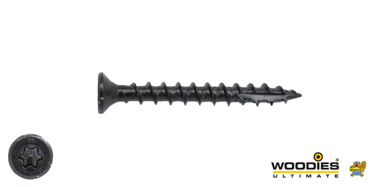 Alternatieve afbeelding voor Woodies Beslagschroeven platverzonken kop Blackline zwart TORX-20 4,5x40mm 200 stuks