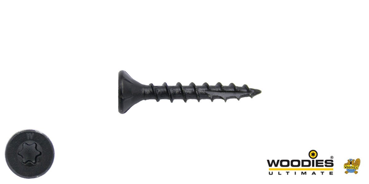 Alternatieve afbeelding voor Woodies schroeven Blackline Shield TORX-20 platkop 4x20mm 200 stuks