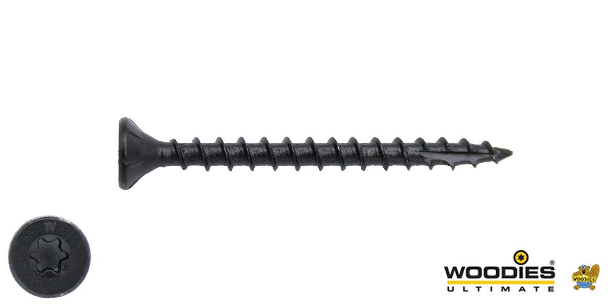 Alternatieve afbeelding voor Woodies schroeven Blackline Shield TORX-20 platkop 4x40mm 200 stuks