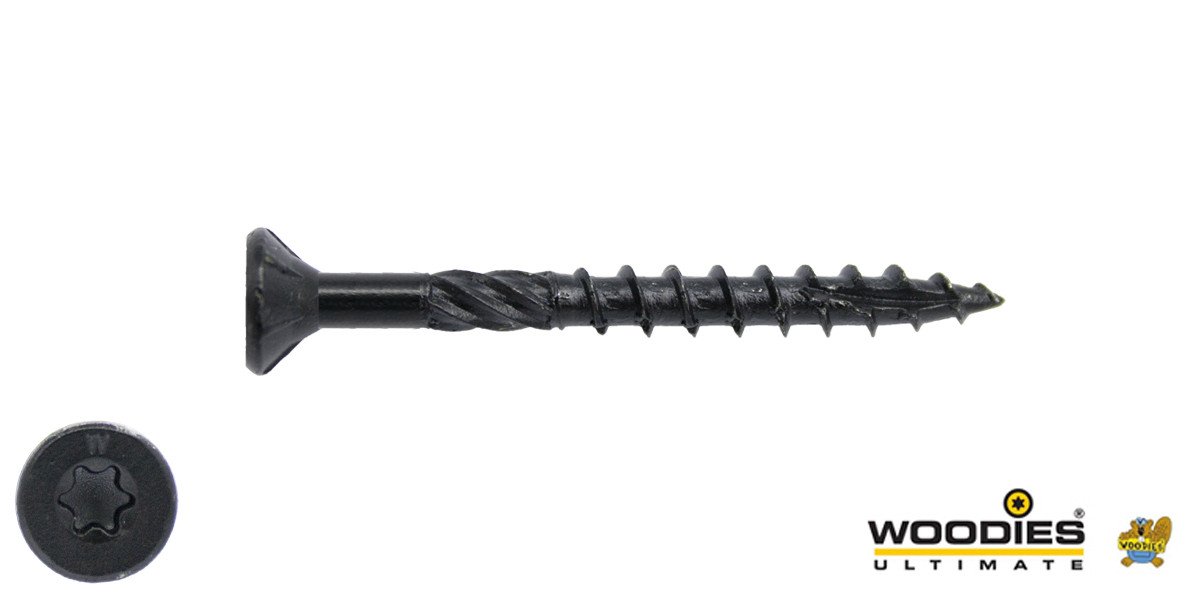 Alternatieve afbeelding voor Woodies schroeven Blackline Shield TORX-25 platkop 5x80/50mm 200 stuks