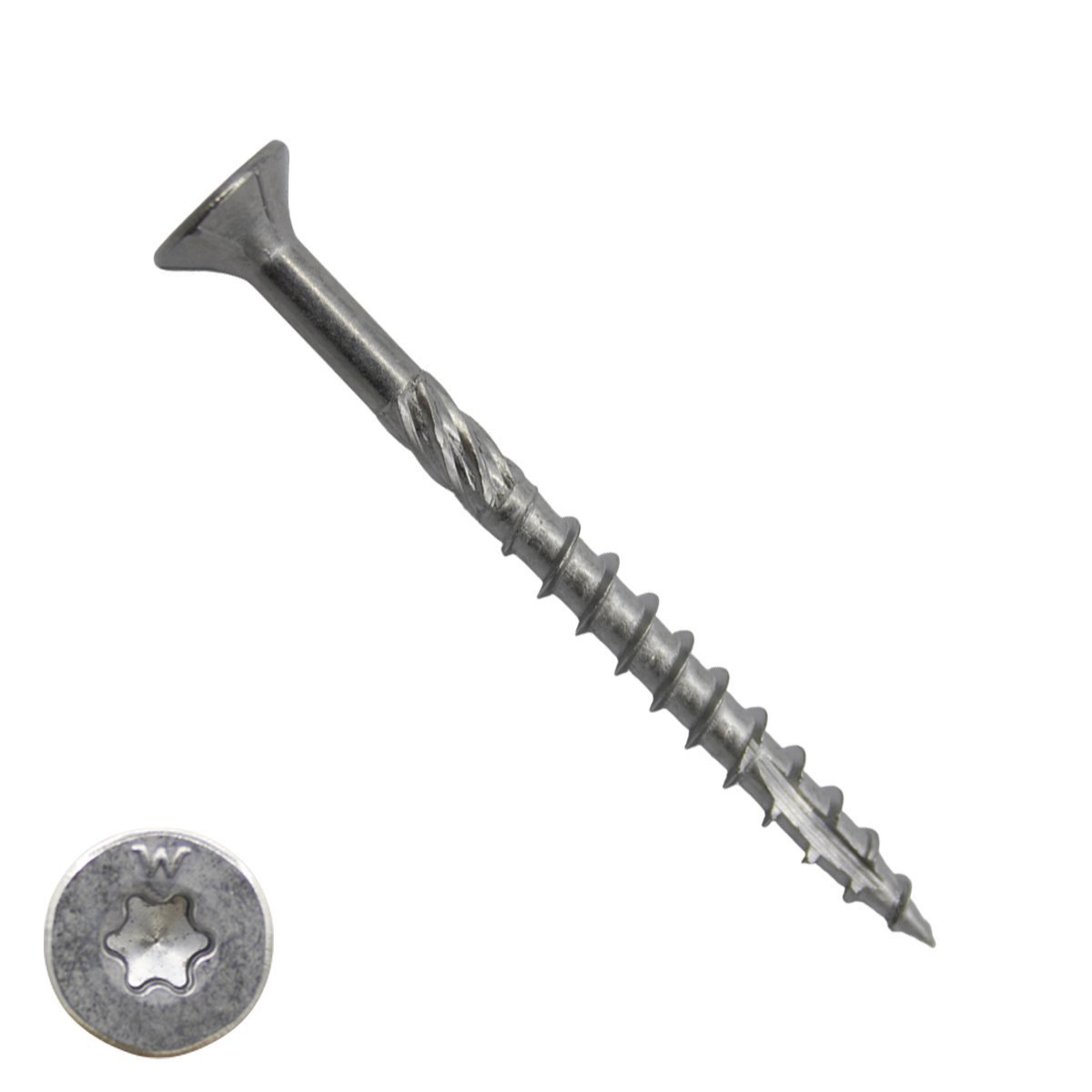 Alternatieve afbeelding voor Woodies schroeven RVS A2 TORX-25 platkop 5x60/35mm deeldraad 200 stuks