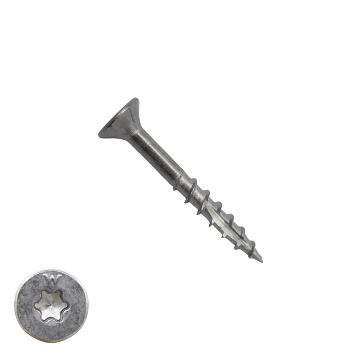 Alternatieve afbeelding voor Woodies schroeven RVS 410 C1 TORX-20 platkop 4x30/18mm deeldraad 200 stuks
