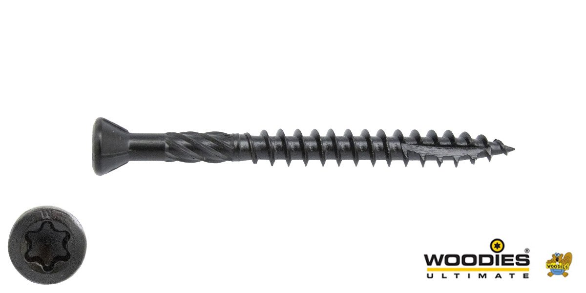 Alternatieve afbeelding voor Woodies potdekselschroeven Blackline RVS 410 zwart TORX-25 5x70 freeskop 200 stuks 