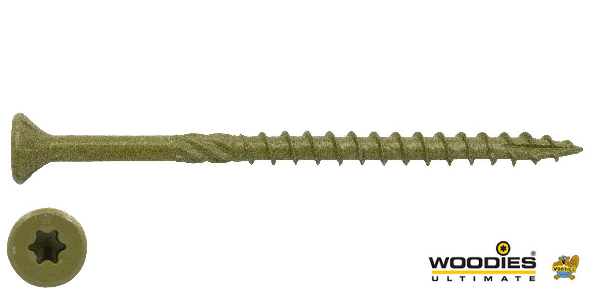 Alternatieve afbeelding voor Woodies schroeven platverzonken kop Shield TORX-20 5x100/60mm deeldraad 200 stuks