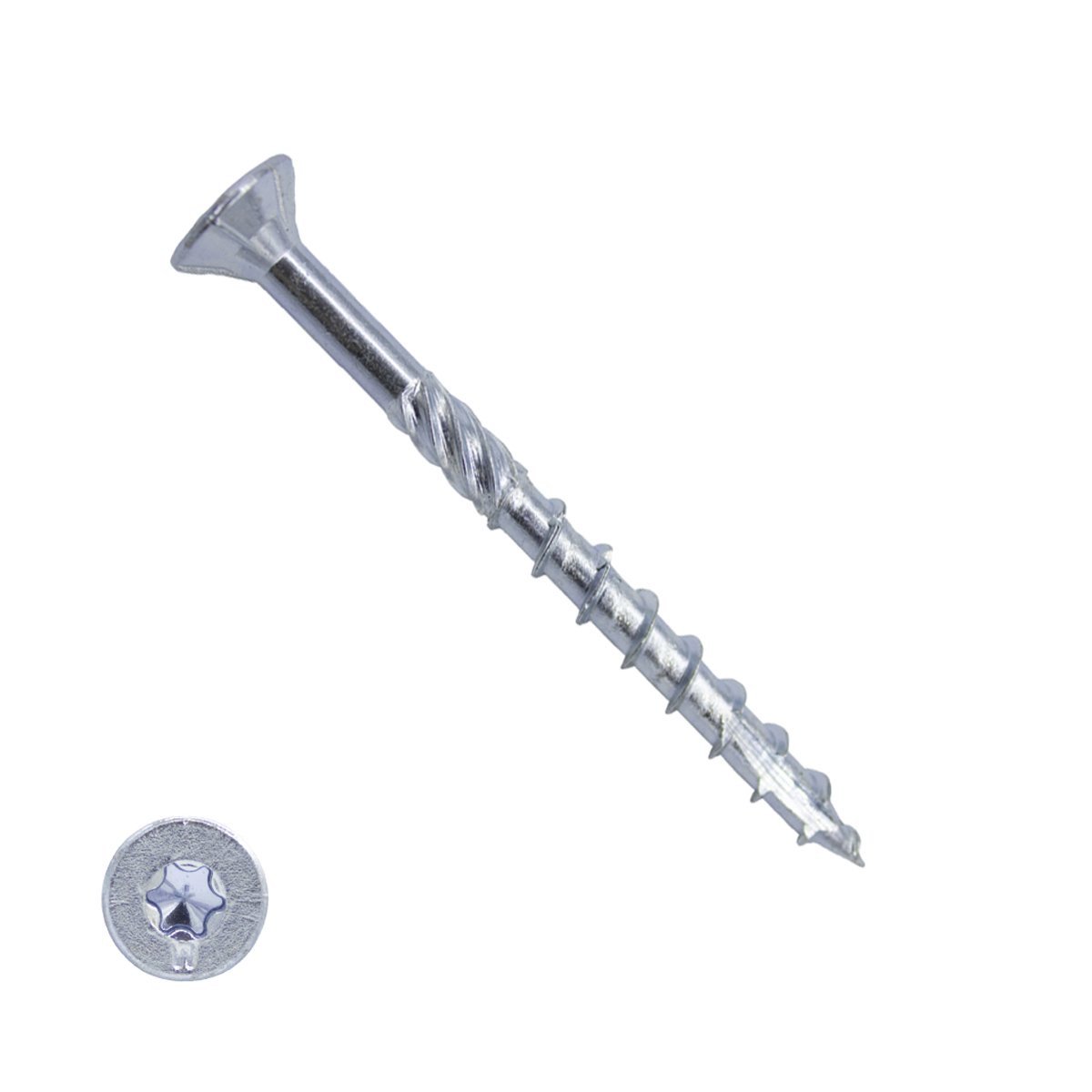Alternatieve afbeelding voor Woodies schroeven verzinkt TORX-20 platkop 5x40/24mm deeldraad 200 stuks