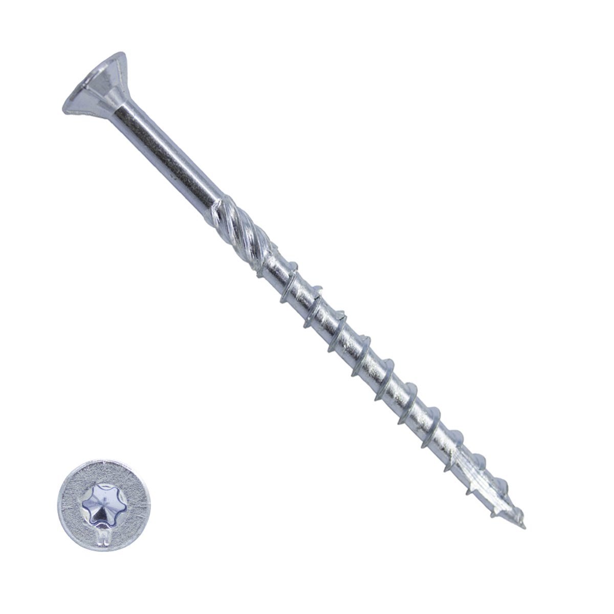 Alternatieve afbeelding voor Woodies schroeven verzinkt TORX-20 platkop 5x80/50mm deeldraad 200 stuks