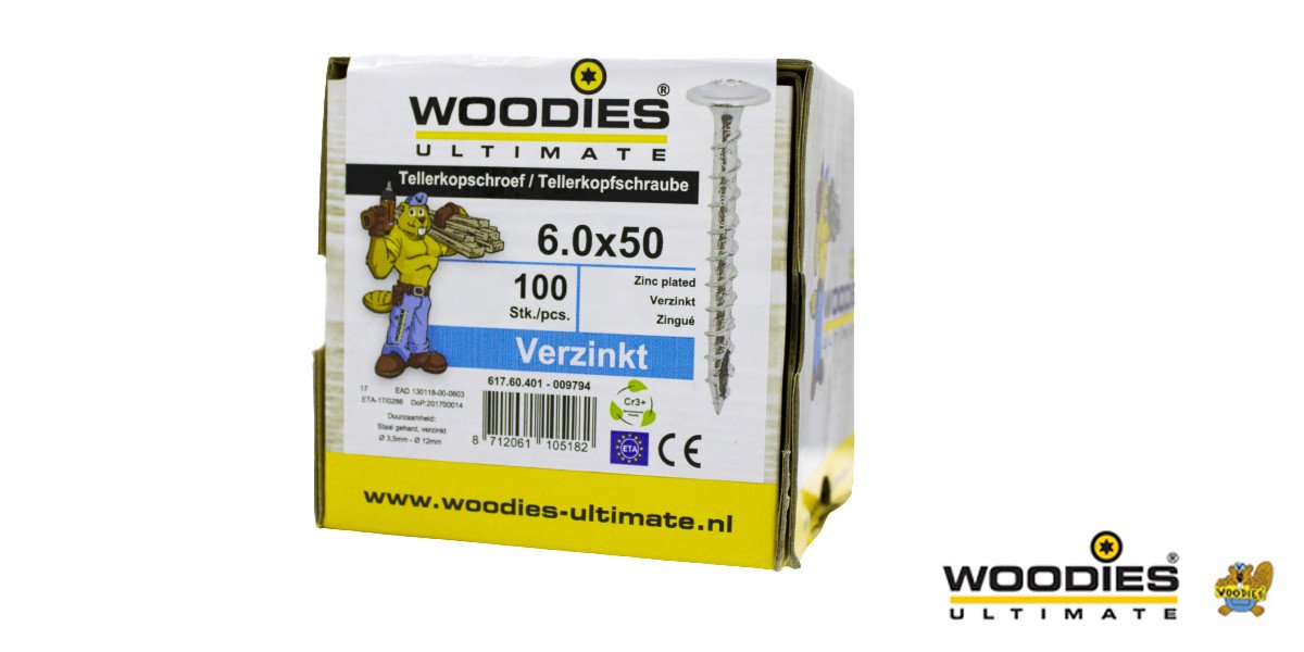 Alternatieve afbeelding voor Woodies Tellerkopschroeven TORX-30 verzinkt 6x50mm 100 stuks