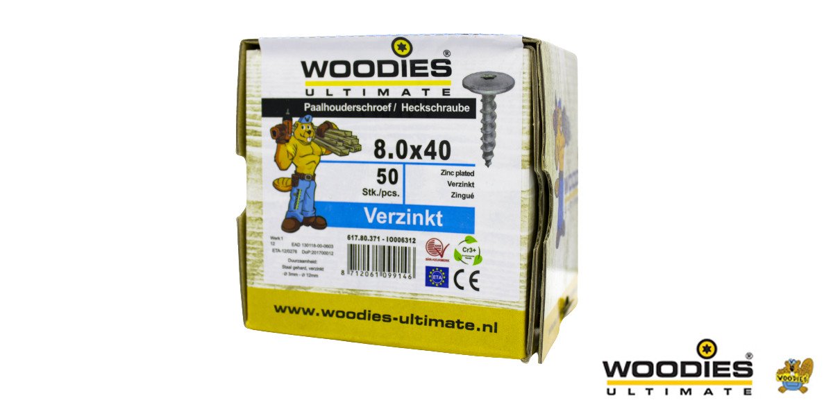 Alternatieve afbeelding voor Woodies Tellerkopschroeven TORX-40 verzinkt 8x40mm 50 stuks