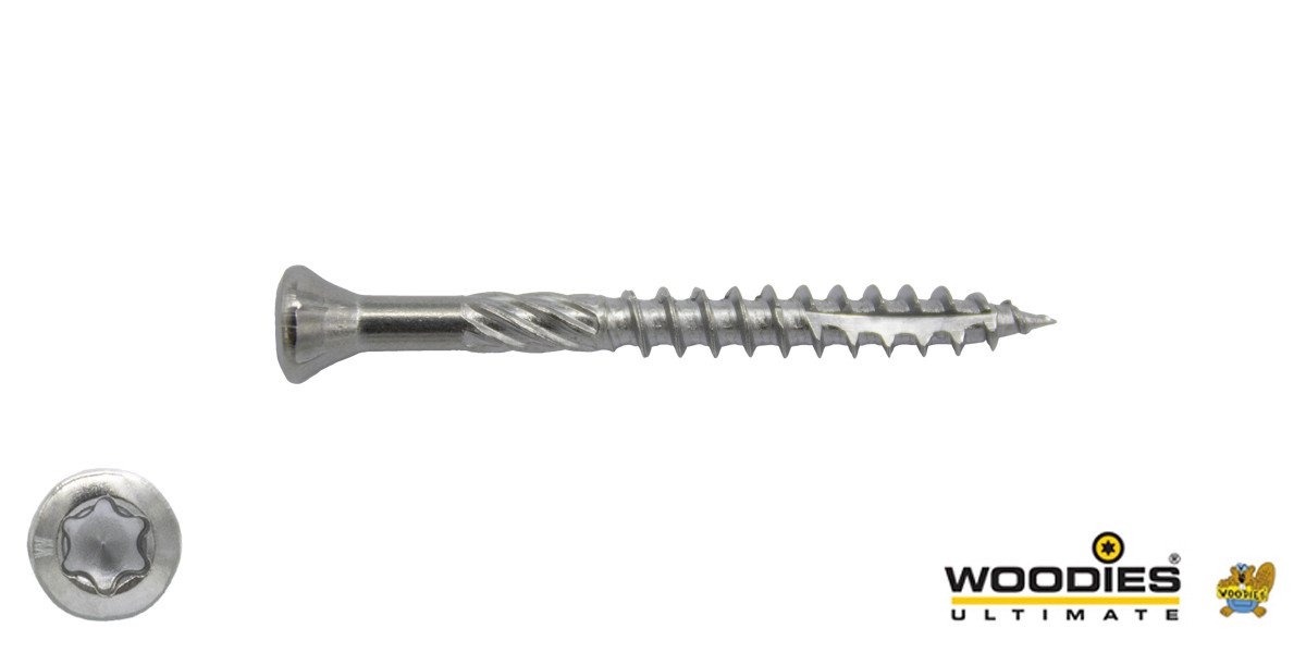 Alternatieve afbeelding voor Woodies vlonderschroeven RVS 410 C1 TORX-25 5x40mm freeskop  200 stuks