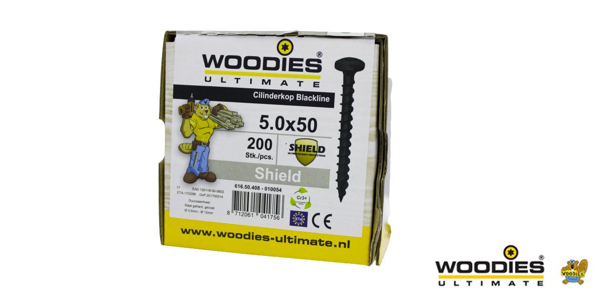 Alternatieve afbeelding voor Woodies Cilinderkopschroeven Blackline TORX-25 5x50mm 200 stuks 