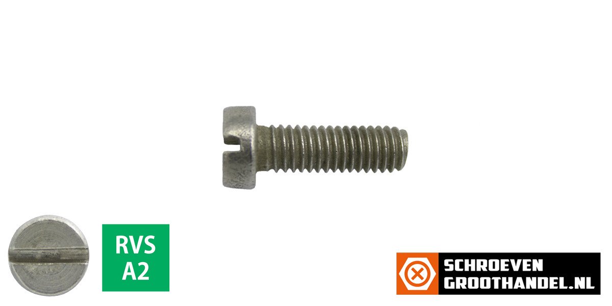 Alternatieve afbeelding voor Metaalschroeven cilinderkop M4 x 10mm DIN84 RVS A2 zaagsnede 200 stuks