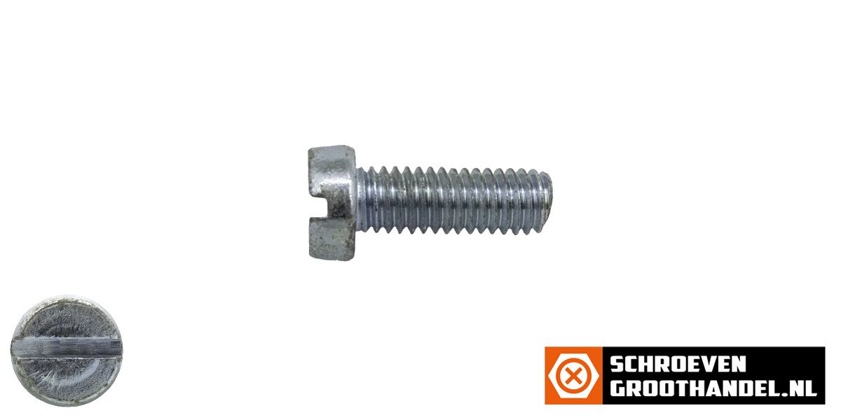 Alternatieve afbeelding voor Metaalschroeven cilinderkop M4 x 10mm DIN84 verzinkt zaagsnede 200 stuks