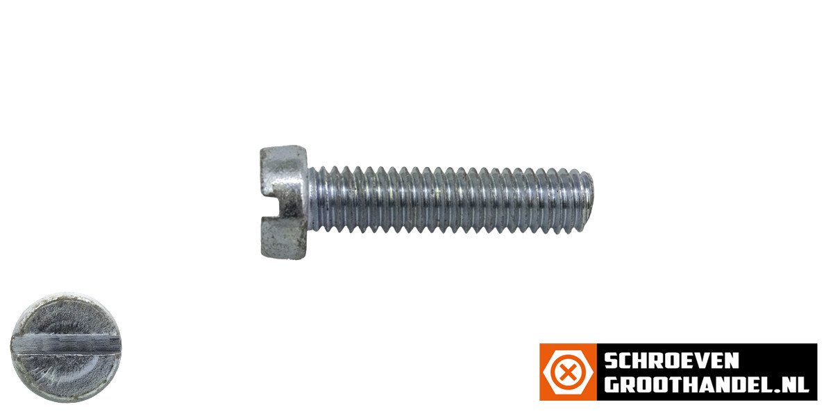 Alternatieve afbeelding voor Metaalschroeven cilinderkop M4 x 16mm DIN84 verzinkt zaagsnede 200 stuks