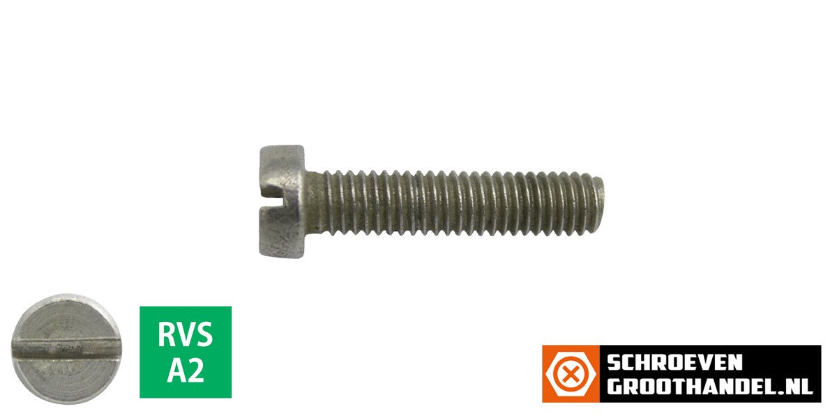 Alternatieve afbeelding voor Metaalschroeven cilinderkop M4 x 20mm DIN84 RVS A2 zaagsnede 200 stuks