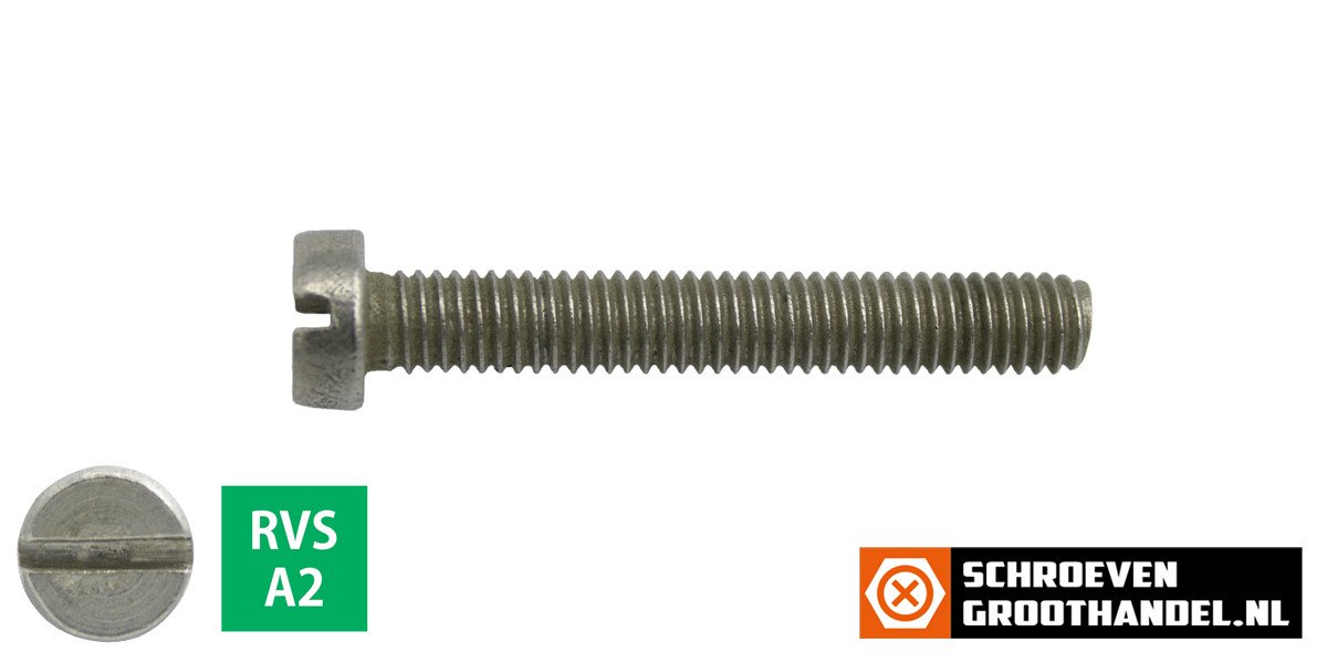 Alternatieve afbeelding voor Metaalschroeven cilinderkop M4 x 40mm DIN84 RVS A2 zaagsnede 200 stuks