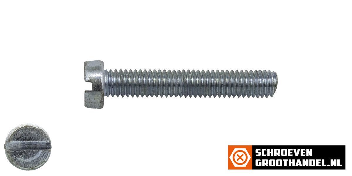 Alternatieve afbeelding voor Metaalschroeven cilinderkop M4 x 45mm DIN84 verzinkt zaagsnede 200 stuks