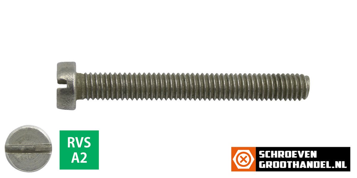 Alternatieve afbeelding voor Metaalschroeven cilinderkop M4 x 50mm DIN84 RVS A2 zaagsnede 200 stuks