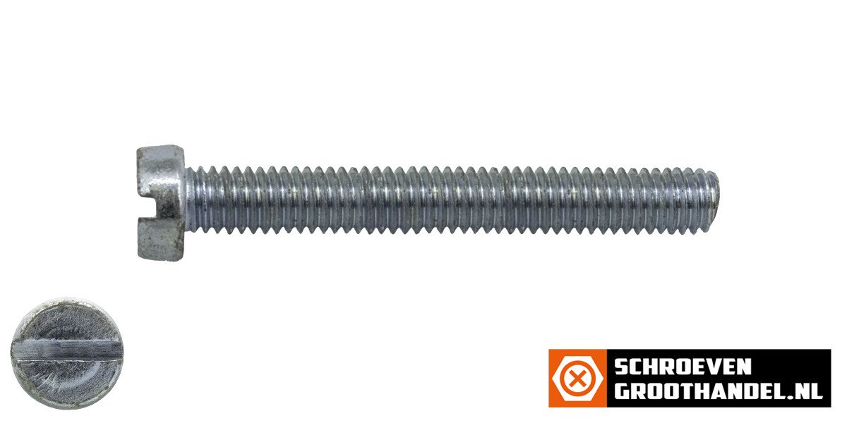 Alternatieve afbeelding voor Metaalschroeven cilinderkop M4 x 50mm DIN84 verzinkt zaagsnede 200 stuks