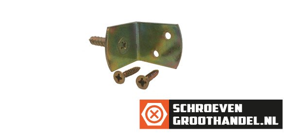 L-beslag geel verzinkt 4x25 mm met schroeven 4 stuks
