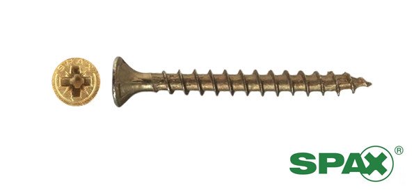 Spax spaanplaatschroeven 4,5x40 mm geelverzinkt platkop Pozidriv 500 stuks