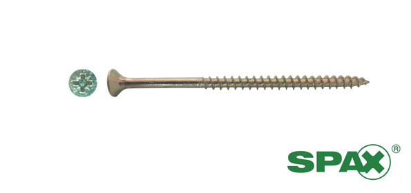Spax spaanplaatschroeven 6x90 mm geelverzinkt platkop Pozidriv 200 stuks