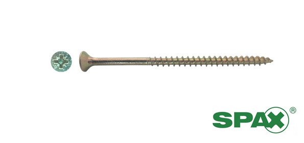 Spax spaanplaatschroeven 6x60 mm geelverzinkt platkop Pozidriv 200 stuks